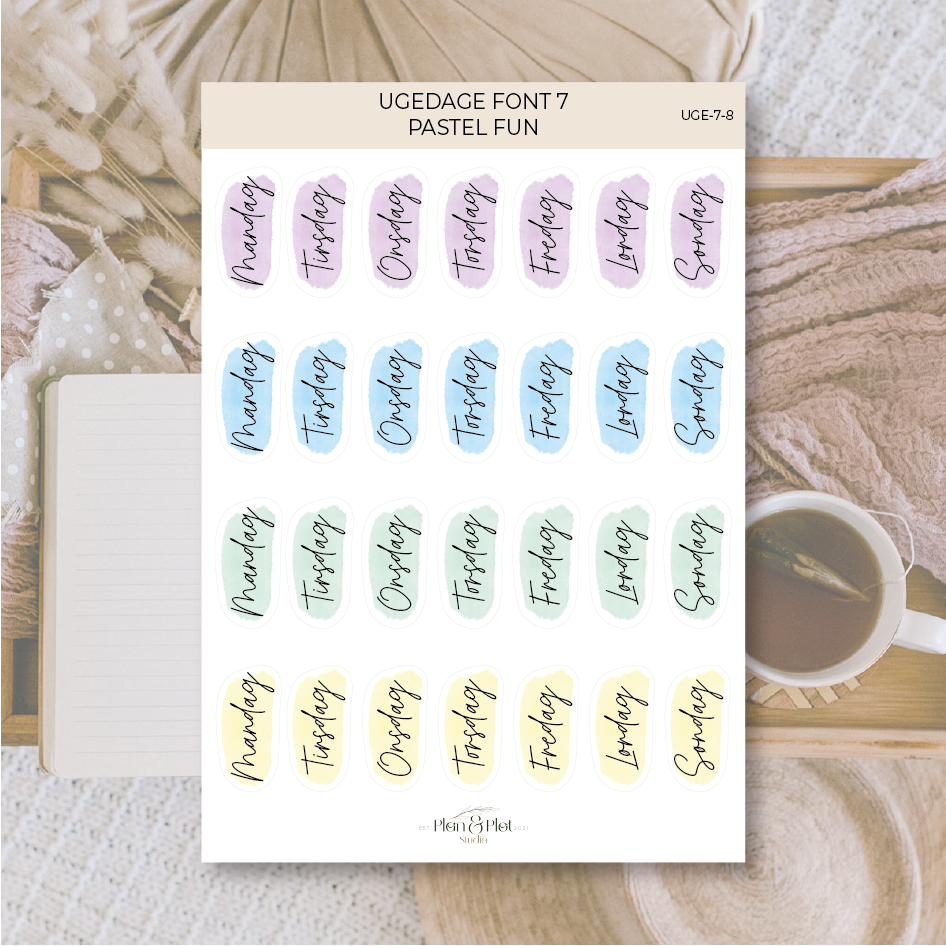 UGE-7-8 - ugedage font 7 - Pastel fun