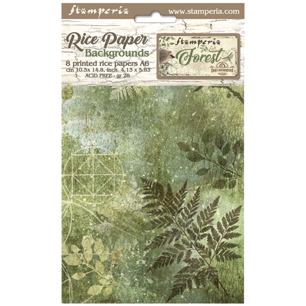 stamperia-forest-a6-rice-paper-backgrounds-8pcs-df